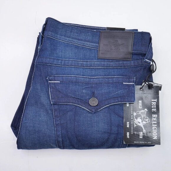 True Religion Men's Size 40x35 Relaxed Fit Jeans Relaxed Slim Dark Wash NWT - Picture 4 of 11